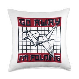 Best Easy Origami Crane Paper Gifts For Beginners Go Away Paper Crane Folding Owl Master Origami Throw Pillow, 18x18, Multicolor