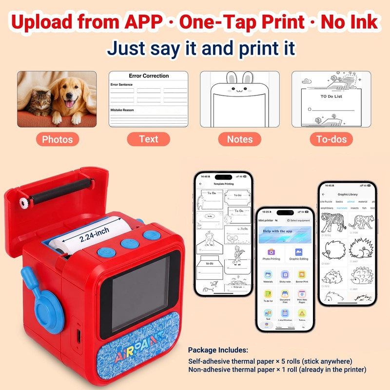 FamilyKit AI Voice Sticker Printer - Smart Thermal Sticker Maker