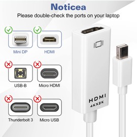 UrbanX Mini DisplayPort to HDMI Adapter for MacBook Pro 2012-2013, Projector, 2-Pack