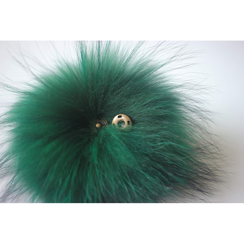 Chunxiao DIY Raccoon Fur Pom Pom Ball with Press Snap