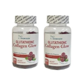 Nature Glow 2 Bottles Nature Glow Glutathione Collagen Glow Gummies CRANBERRY Flavor