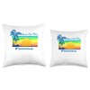 Bocas Del Toro Retro Tropical Beach Sunset Throw Pillow