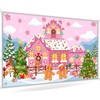 Avezano Gingerbread House Party Decorations Pink Gingerbread House Backdrop Banner