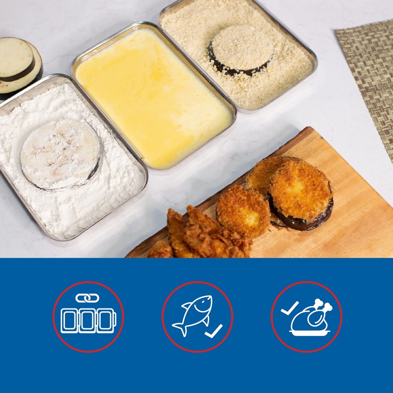 Küchenprofi Stainless Steel Breading Set, No Mess Linking, Overlapping Breading