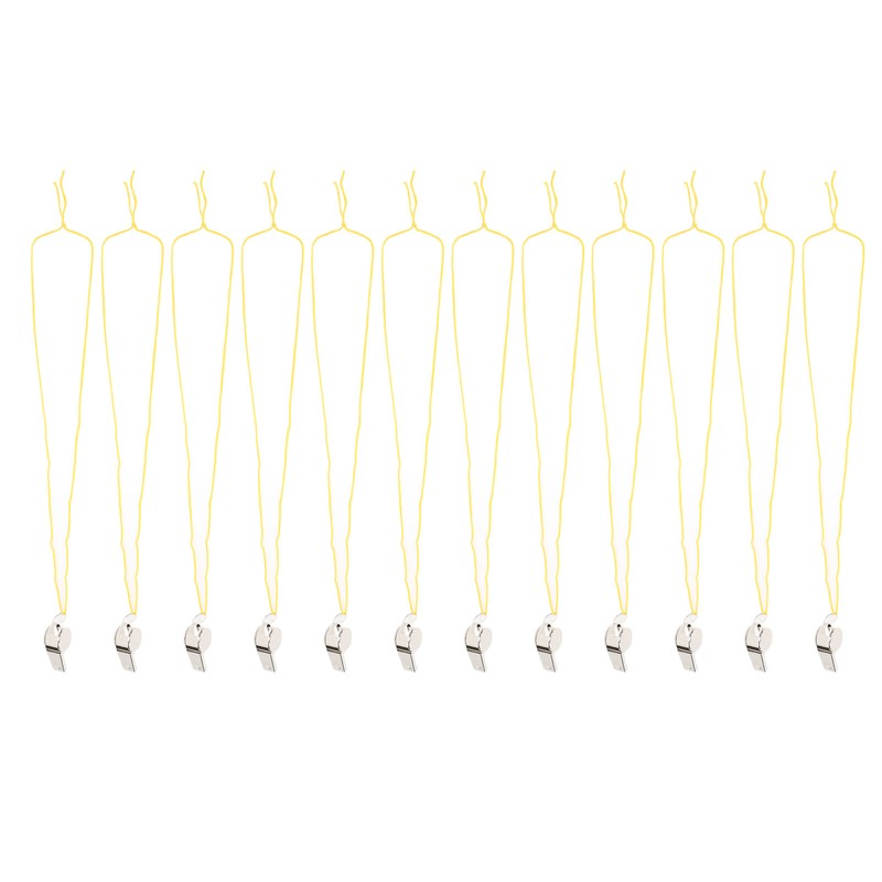 24pcs Stainless Steel Sports Whistles with Lanyard Loud Crisp Sound
