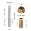 sourcing map M6x60mm Hanger Bolts, 8pcs 31mm Wood Dowel Screw