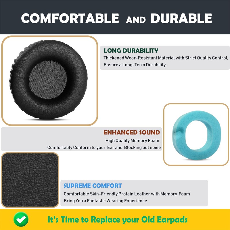 HTINDUSTRY Replacement Ear Pads Compatible with JBL Synchros E50, E50BT,