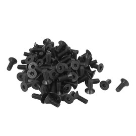 TA-VIGOR 100Pcs Hex Socket Countersunk Head Screw Bolts, M3 x 8mm Alloy Steel Flat Head Socket Cap Screws Bolts Fasteners for Bicycle Motorcycle Repair, Machinery, Household Appliances, Black