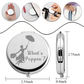 PLITI Broadway Musical Inspired Compact Mirror Musical Lover Gift What’s Poppin' Mary Quote Pocket Mirror for Musical Fans (What’s Poppin MM)