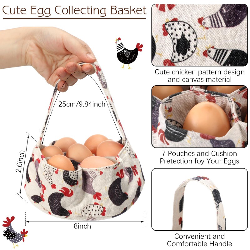Cutecrop 2 Pcs Egg Collecting Apron with 15 Pocket Gathering