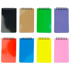 KTOJOY 8 Pack Pocket Notebook Small 3x5 Waterproof Spiral Notepads With Lined Pages, Small Top Spiral Notebook Little Mini Memo Steno Note Pads for Outdoor Home Office College School