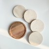 4" Round Natural Travertine Marble Coasters with Cork Backing,Stone Drink