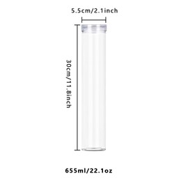 Set of 6Pcs Clear Plastic Food Storage Jar with Lid, Round Transparent Skinny Storage Container for Spaghetti, Pasta and Dry goods (Clear 6pcs)