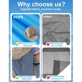BELEVO Beach Blanket Sand-Free Beach Mat Picnic Blanket Large 210 x 200 cm Waterproof Camping Blanket Lightweight Portable Beach Accessories for Beach Holidays Camping Picnic (Blue/Grey)