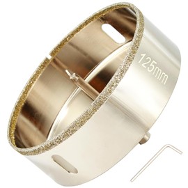 DaduoRi 4 7/8 Inch (125mm) Diamond Hole Saw with Pilot Bit, Easy Drilling for Porcelain Tile, Granite, Ceramic, Marble, Glass, Stones, Diamond Tip Coated, 1 3/8" Depth of Cut