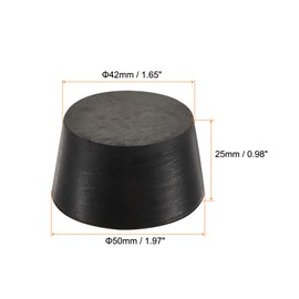 sourcing map Rubber Tapered Plug 42mm to 50mm Solid Test Tubes Bungs Stopper Black for Lab Home 3 Pieces