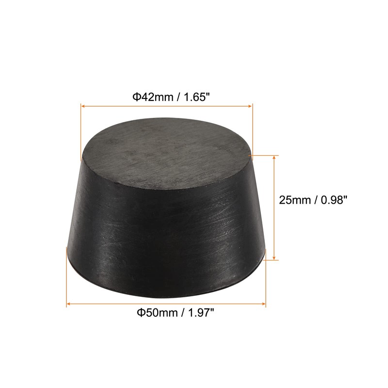 sourcing map Rubber Tapered Plug 42mm to 50mm Solid Test