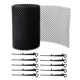 Black Plastic Cable Organizer Roll with 10 Clip Fixing Hooks, 5.9" x 19.7 Ft or 7" x 26 Ft for Neat Household Cable Management