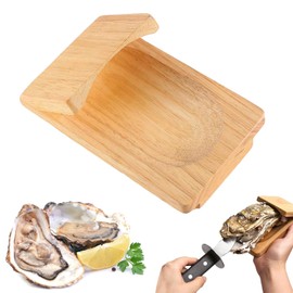 KUIING Oyster Shucker Clamp, Wooden Handguard Oyster Shucking Clamp Holder, Ergonomic Shellfish Seafood Opener Tool for Home Restaurant Party Camping Picnics