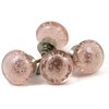 owlKraft Cabinet Knobs Set of 6 Pink Bubble Glass Round