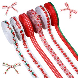 Strawberry Grosgrain Ribbon Set for Girls Berry First Birthday