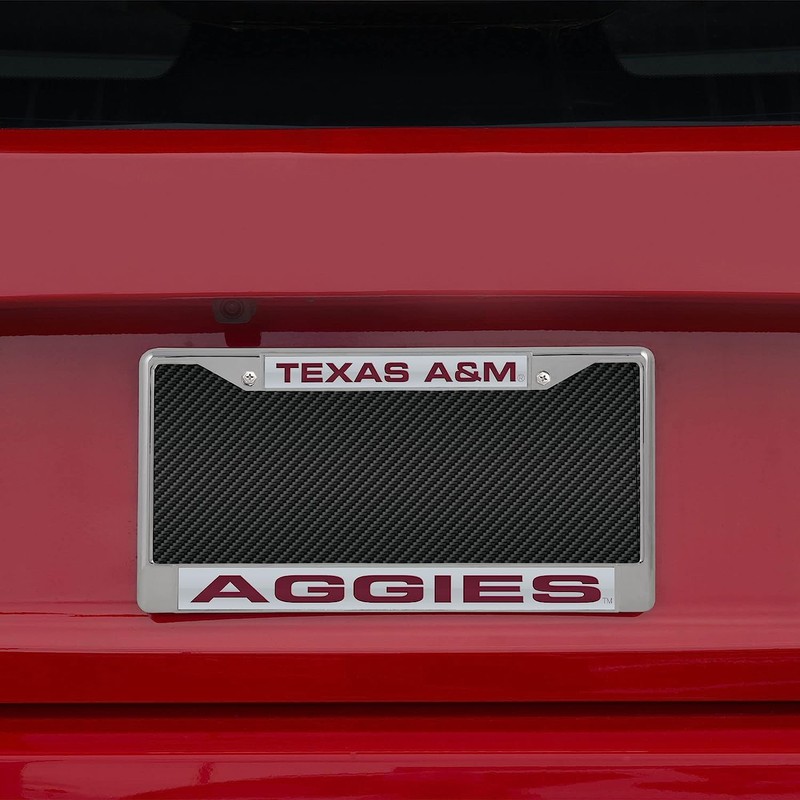 Rico Texas A&M Aggies Chrome Metal License Plate Frame Holder