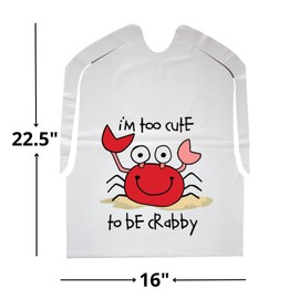 T&T Supply Co. Disposable Bibs - 25/50/100/200/500 pcs - Adult Bibs - Crab Pattern