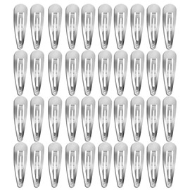 40 Pcs 2 Inch Silver Metal Snap Hair Clips No Slip Hair Barrettes For Women Hair Accessories(Silver)