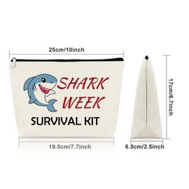 Sazuwu Shark Week Makeup Bags Cosmetic Organizer Shark Themed Gifts for Women Adults Animal Lovers Birthday Christmas Graduation Friendship Present