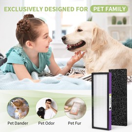 Nisreen FLT4850PT Air Purifier Filter Replacement Filter Compatible with Germ-Guardian Filter B AC4850PT AC4300WPT AC4900 Air Purifier, 2 HEPA and 6 Pre-Filter