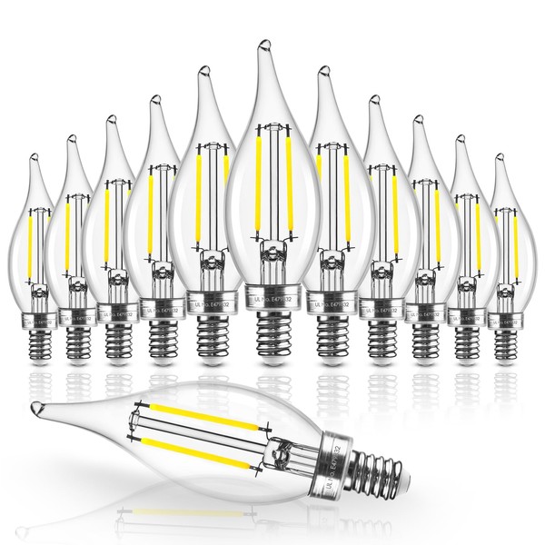 Hizashi Candelabra LED Light Bulbs 40 watt Equivalent, E12 LED