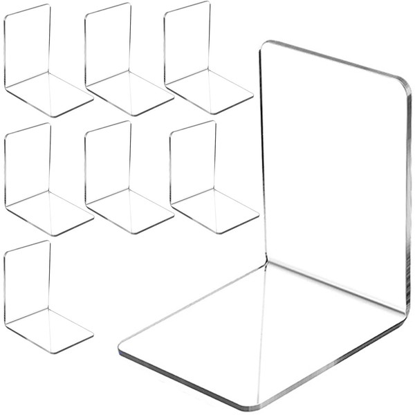 Clear Acrylic Book Stand, Goods Carrier as Bookend and Stand,