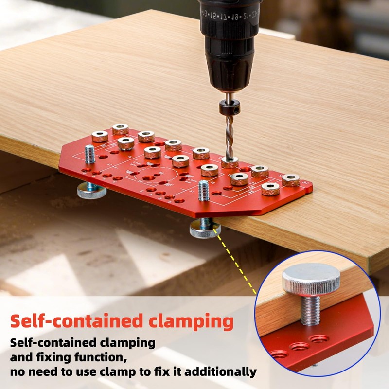 Acshio Shelf Pin Jig and Hinge Jig, Two-in-One Adjustable Shelf