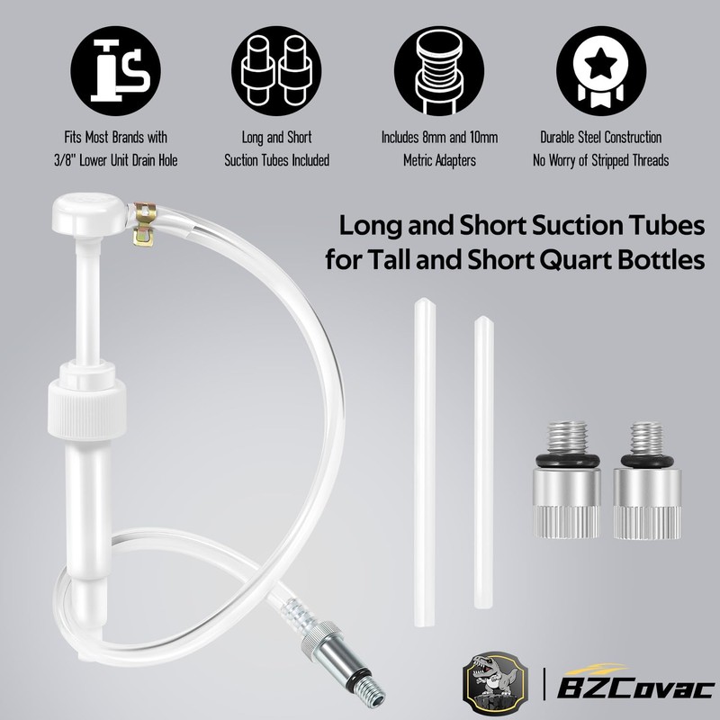 Bzcovac Lower Unit Gear Oil Pump for Standard Quart Bottles