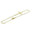 925 Sterling Silver Yellow Gold-Tone Sideways Religious Cross Link Chain