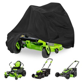 Saking Riding Lawn Mower Cover, Heavy Duty 600D Tractor Cover Waterproof, Universal Fit Decks up to 54" with Elastic Cord, Against Water, UV, Dust, Dirt, Wind (Black)