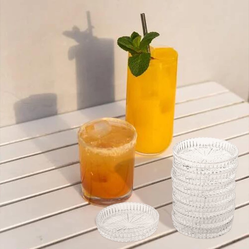 Yesland 8 Pack Crystal Coasters Tea Bag Coaster - 3.75