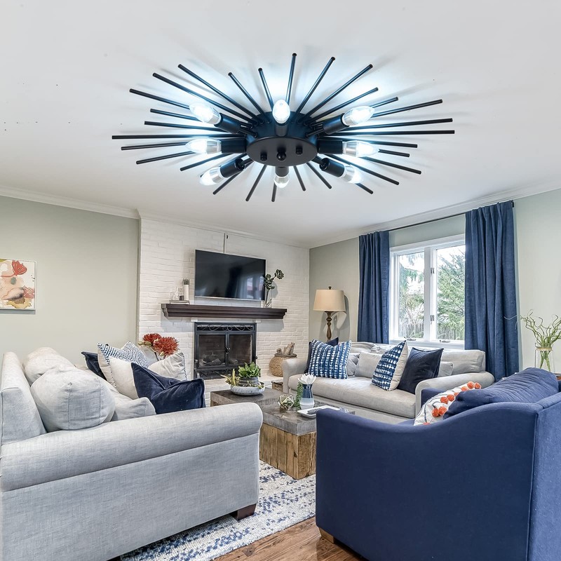 ZGLAOJT Semi Flush Mount 8 Light Ceiling Light Modern Metal