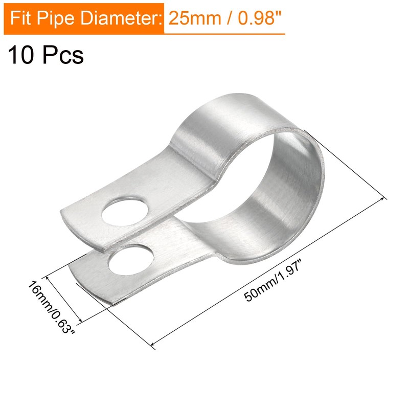 QUARKZMAN Pack of 10 Screw Pipe Clamps, Pipe Clamp, 25