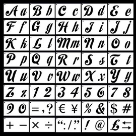 DIY Craft Accessory Kit, 40 Pieces Reusable Letter Number Stencils for Scrapbooking Large Wall Art Fabric Decoration Bullet Journaling and Greeting Cards