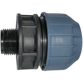 AERZETIX - C51912 - Sleeve/thread adapter - compression reducer straight - connection external thread 1 inch - for water hose diameter 40 mm - made of polypropylene - connector/repair