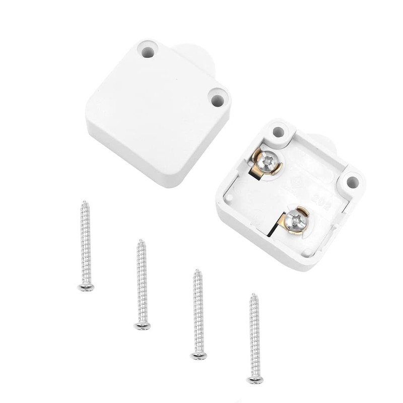 Tiardey 2Pcs Cabinet Lamp Switch, Wardrobe Touch White Switches, Normally