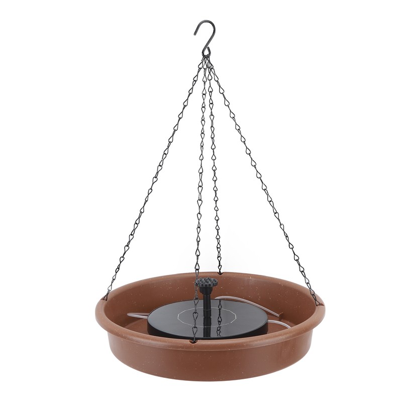 Solar Bird Bath Fountain Pump Hanging Style Deck Mount Metal