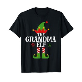 Grandma Elf Funny Matching Family Christmas Pajama Womens T-Shirt