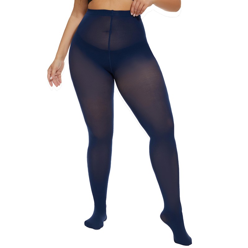 CozyWow Plus Size Tights for Women 80D Soft Solid Color
