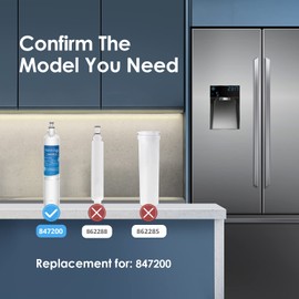 Waterdrop 847200 Refrigerator Water Filter Replacement for Fisher & Paykel Water Filter 847200, 3 Filters
