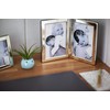 Frametigo Silver Plated Flat Edge Double Photo Frame - Fits