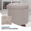 MoNiBloom Round Ottoman with Storage, Small Foot Rest Stool with