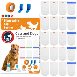 20Pcs Disposable Dog Booties | Dog Boots & Paw Protectors | Quickly Open The Disposable Dog Shoes | Waterproof Dogs Boots | Dogs Socks to Prevent Licking Paws (L -20Pcs)