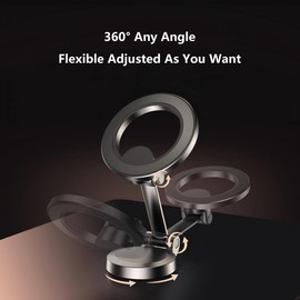 JEEFREE Magnetic Car Phone Holder for car[360°Rotation& 96+LBS Suction & 2800gf Magnetic]Dashboard Magnetic Phone Holder.All-Metal Folding Car Phone Mount for iPhone16 15 14 13 Pro Max&All smartphones